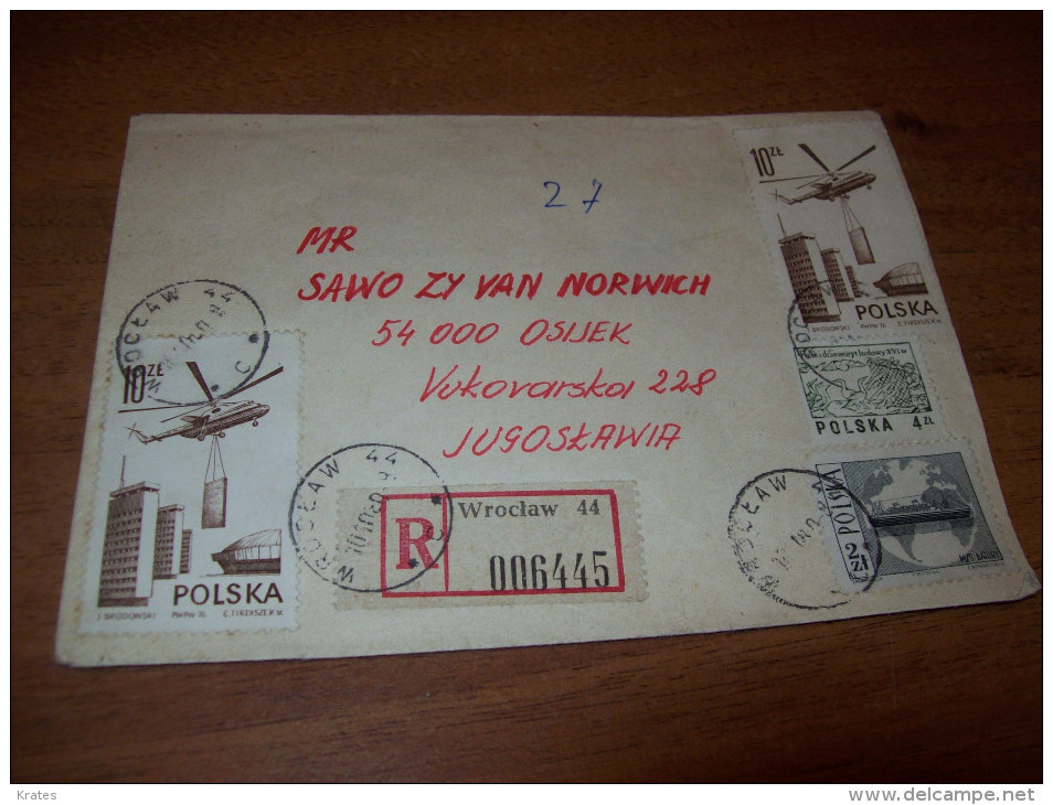 Old Letter - Poland, Polska - Vliegtuigen