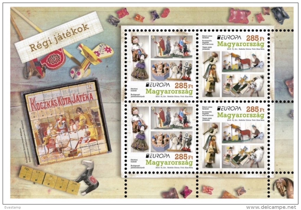 HUNGARY-2015.Minisheet - Europa - Old Toys / Dolls / Wooden Toys   MNH!!! - Unused Stamps