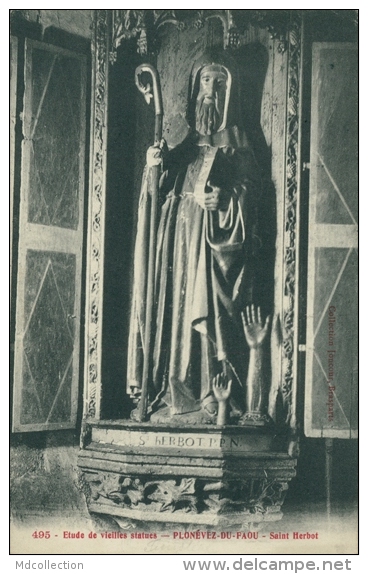29 PLONEVEZ DU FAOU / Saint Herbot, Etude De Vieilles Statues / - Plonevez-du-Faou