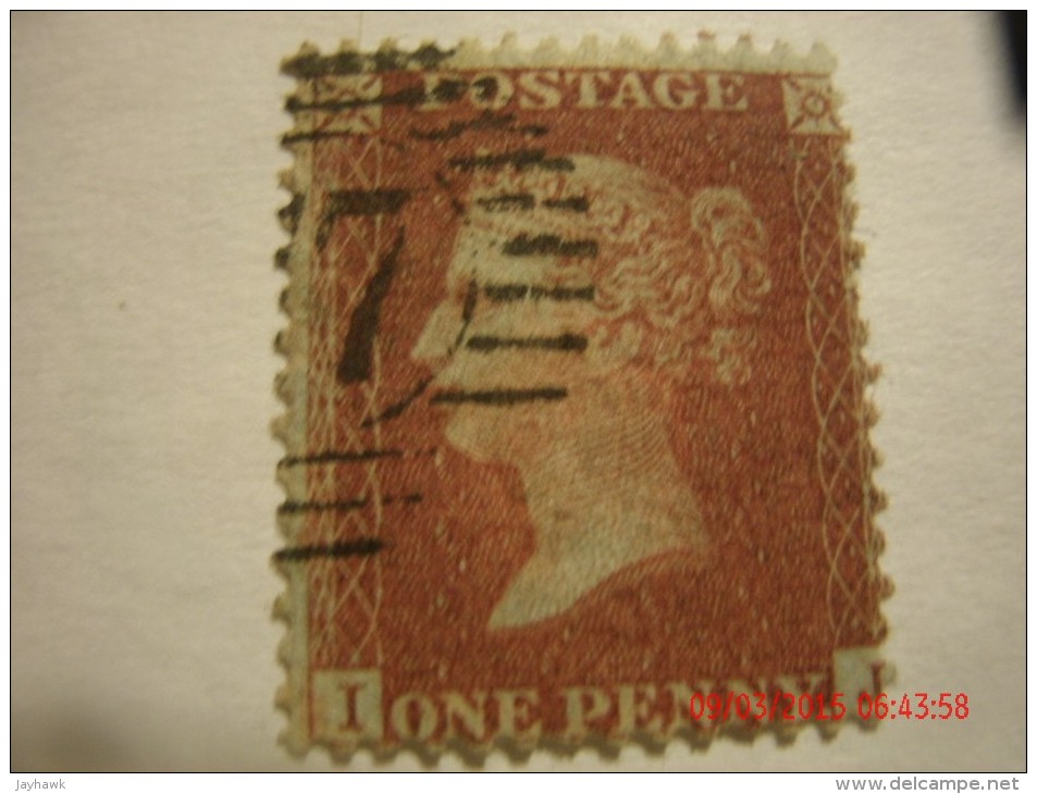 GREAT BRITAIN, SCOTT# 12, 1p RED BROWN, USED - Used Stamps