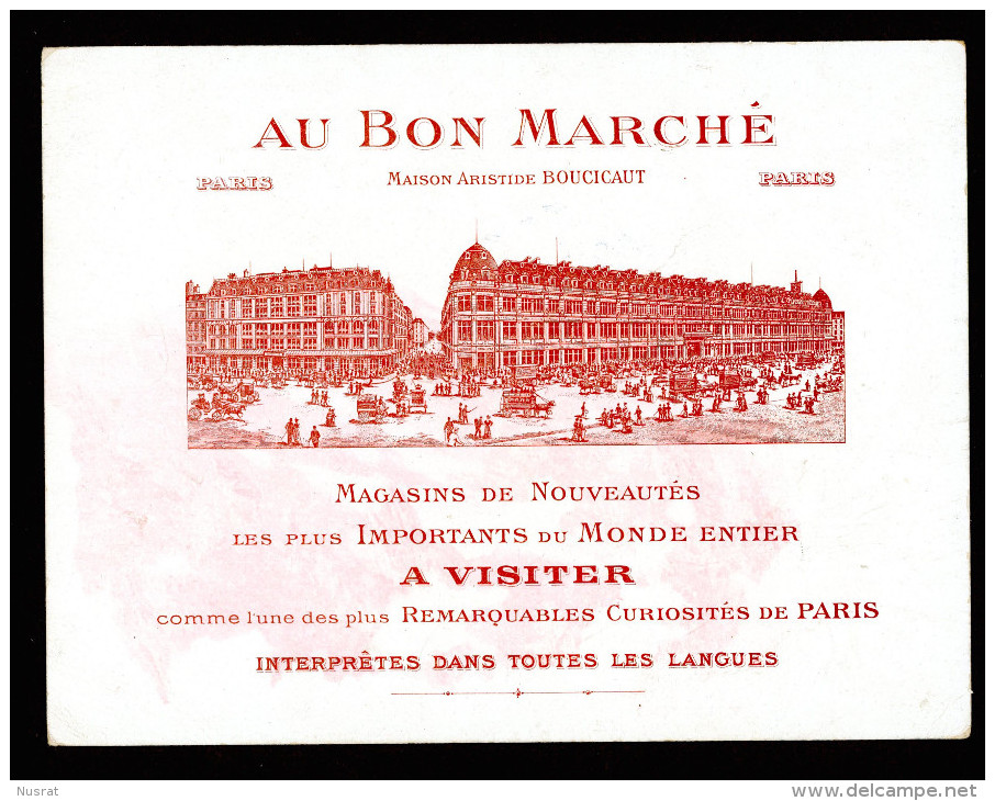 Au Bon Marché,  Chromo Grand Format Lith. Barret BAR9 Amsterdam, Le Palais Royal, Un Coin Du Port - Au Bon Marché