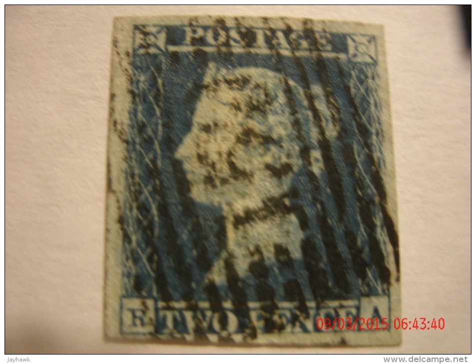 GREAT BRITAIN, SCOTT# 4, 2p BLUE , USED - Used Stamps