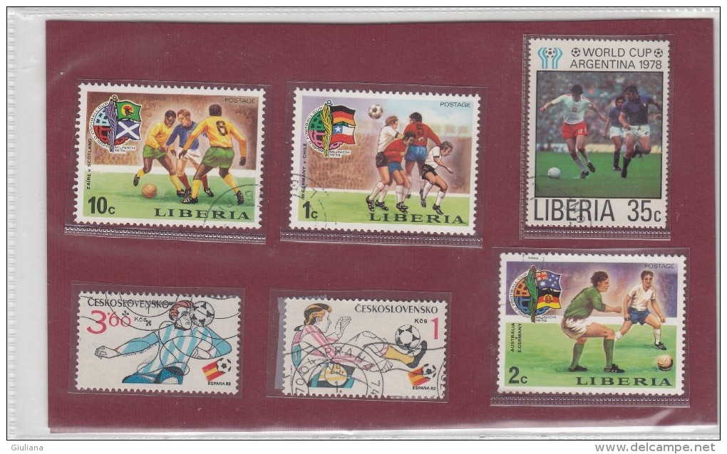 Tema Calcio - 6 Stamps Used - Usati