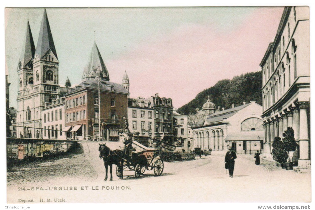 Spa, L'Eglise Et Le Pouhon, Attelage (pk21378) - Spa