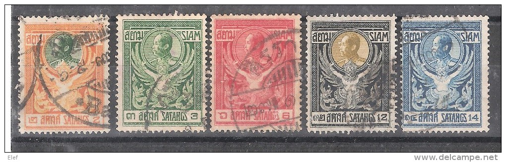 SIAM , 1910  Chulalongkorn1er, Lot De 5 Timbres Obl : N° 96 / 100, TB - Siam