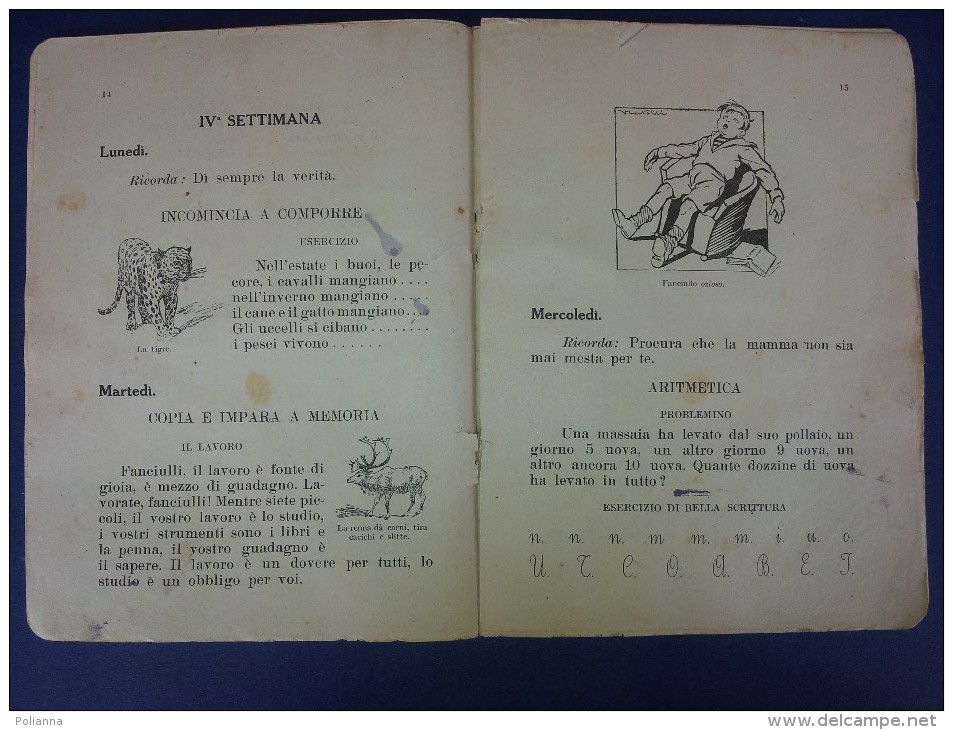 M#0I23 Daniele Bettinelli GIOCA E STUDIA Mondadori Ed.1926/ESERCIZIARIO ILLUSTRATO - Antichi