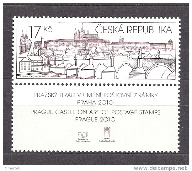 Czech Republic  Tschechische Republik 2010 MNH **Mi  630 Zf  Sc 3423 Prague Castle In The Art Of Postage Stamp. Coupon - Neufs