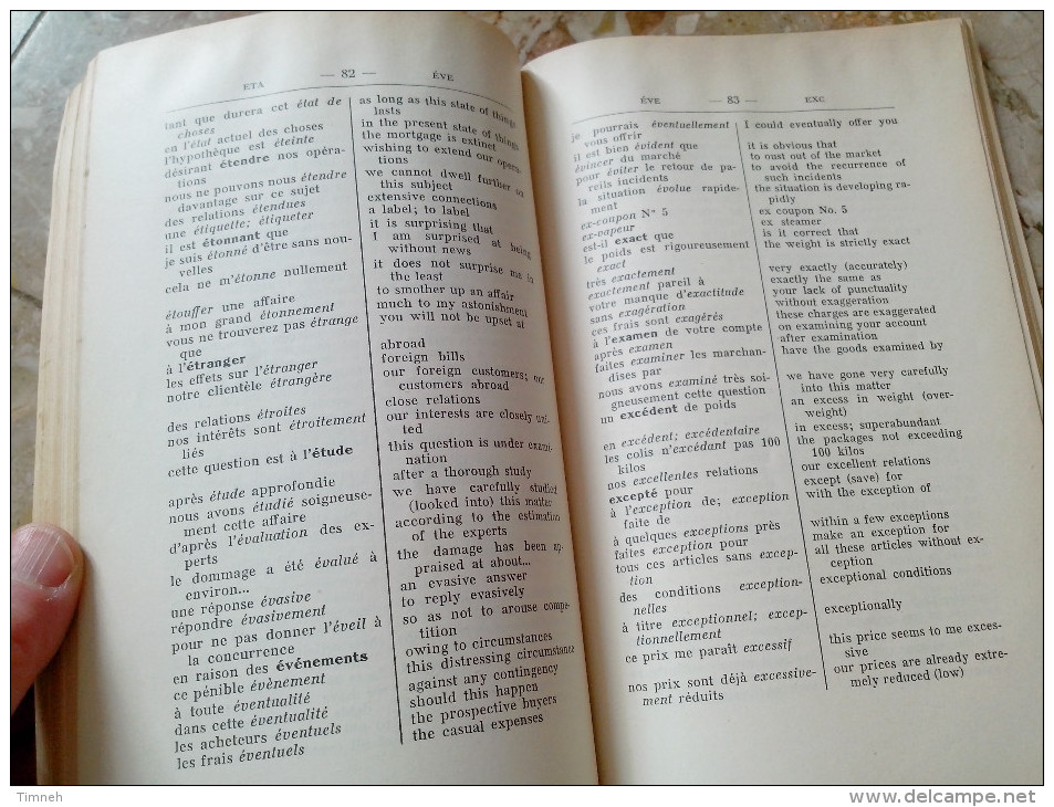FORMULAIRE COMMERCIAL FRANCAIS - ANGLAIS french-english Commercial phrase book BOIRIN 1954 DUNOD