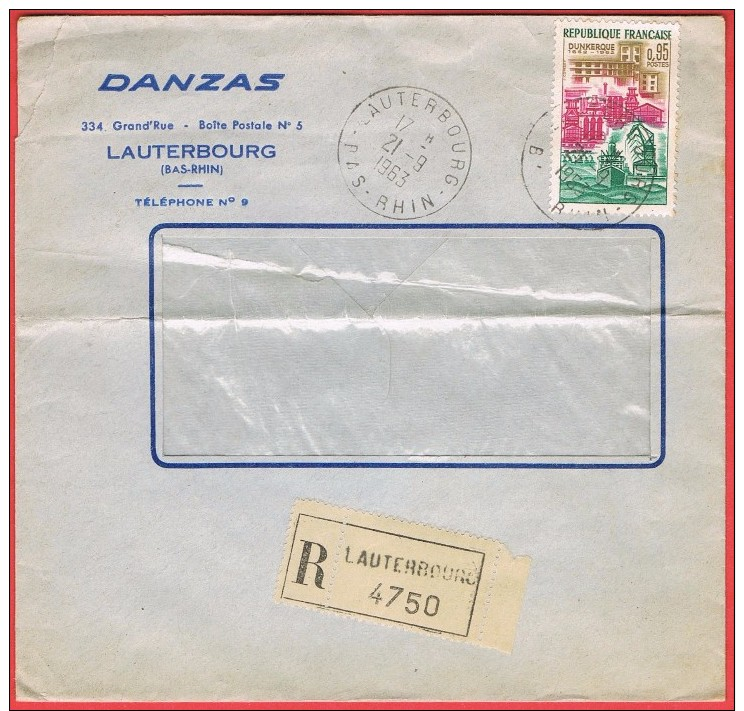 R.Lauterbourg 1963 Entête: Danzas Transports Internationaux - 1961-....