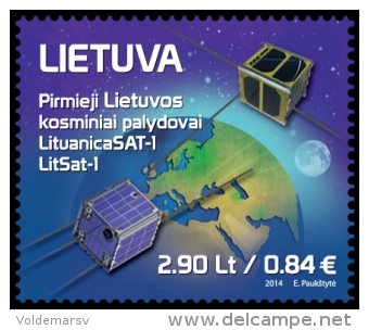 Lithuania 2014 Mih. 1170 Space. First Lithuanian Satellites MNH ** - Lituania