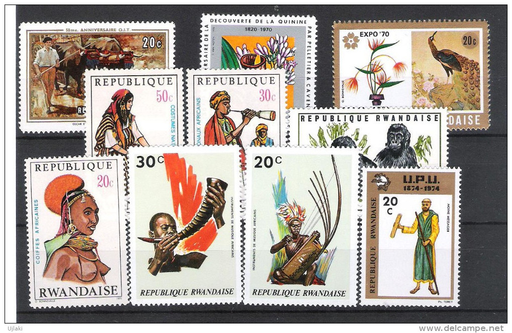 RWANDA:lot De 19 TP  Ttes époques 1969...1984 - Collections