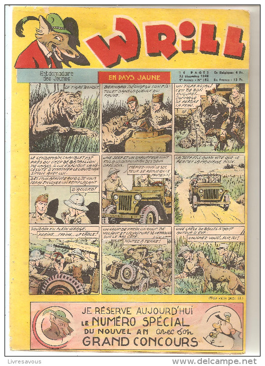 WRILL N°182 4ème Année Du 23 Décembre 1948 Hebdomadaire Des Jeunes En Pays Jaune - Autre Magazines