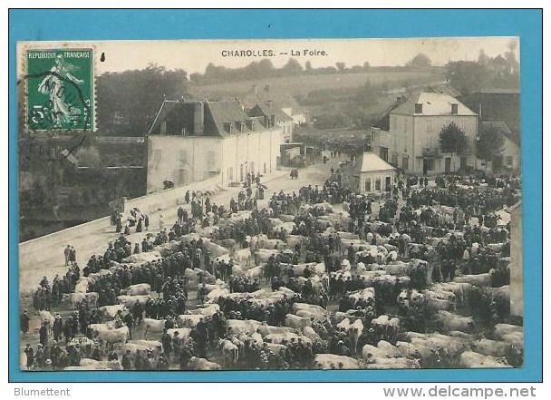 CPA Marché Aux Bestiaux Le Foire CHAROLLES 71 - Charolles