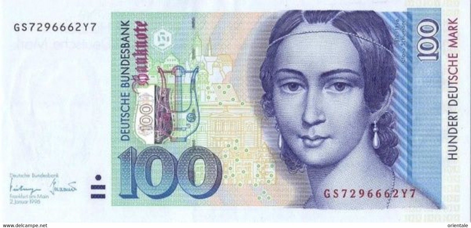 GERMANY FEDERAL REPUBLIC P. 46 100 M 1996 UNC - 100 Deutsche Mark