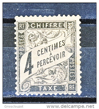 Chiffre Taxe 1881-92, Tipo Duval, Y&T N. 13 C. 4 Nero MH - 1859-1959 Neufs