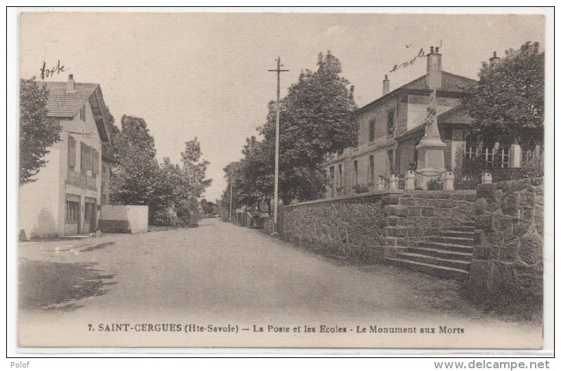 SAINT CERGUES -  La Poste Et Les Ecoles - Le Monument Aux Morts  (79535) - Saint-Cergues