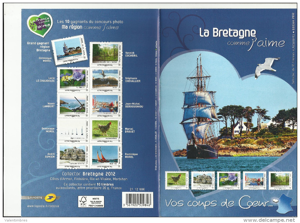 France Collector 2012 ** Bretagne Coq Goelands Voiliers Hortensia Paimpol Bateaux - Collectors