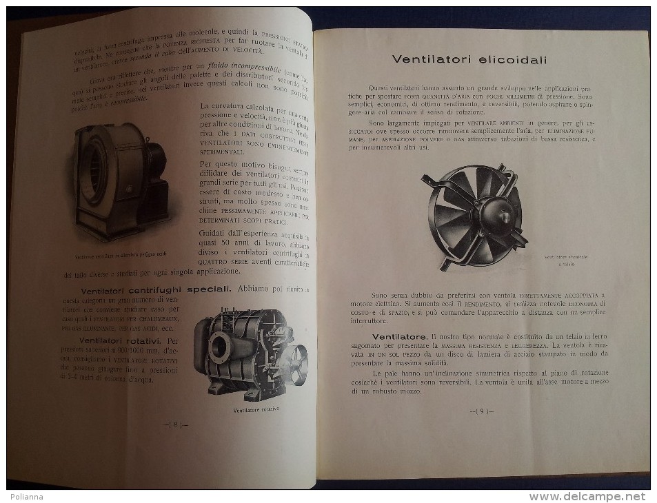 M#0I47 CATALOGO ILLUSTRATO De Cardenas VENTILATORI ELICOIDALI E CENTRIFUGHI Anni ´30 - Autres Appareils