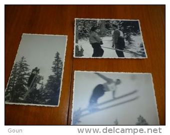 BP1-2-0-3 Rare Compétition Saut à Ski SPort D'hiver Lot De 3 Petites Photos - Années 30 - Invierno