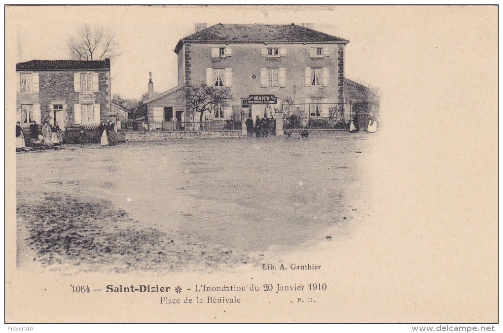 Saint Dizier,inondation 1910,place De La Bénivale,serrurerie Hany - Saint Dizier