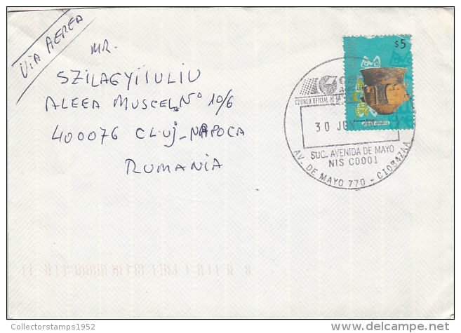 26719- ARCHAEOLOGY, ANCIENT VASE, STAMPS ON COVER, 2009, ARGENTINA - Lettres & Documents