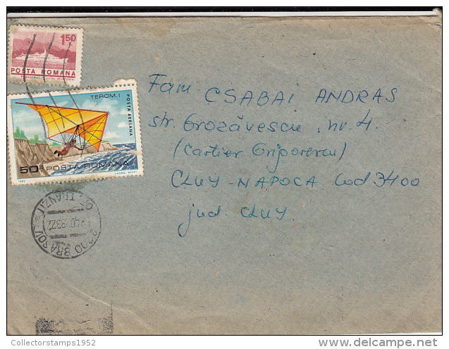 26782- DELTAPLANE, SHIP, STAMPS ON COVER, 1983, ROMANIA - Brieven En Documenten