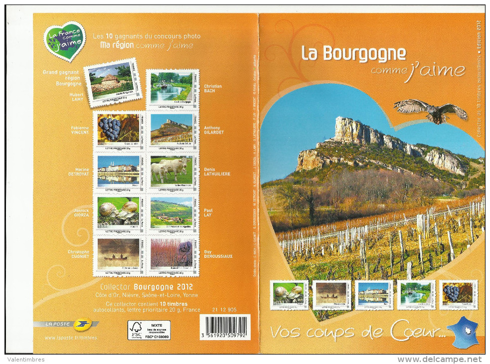 France Collector 2012 ** Bourgogne Escargot Raisin Vache Pêche Vignoble Macon Solutré Franxault - Collectors