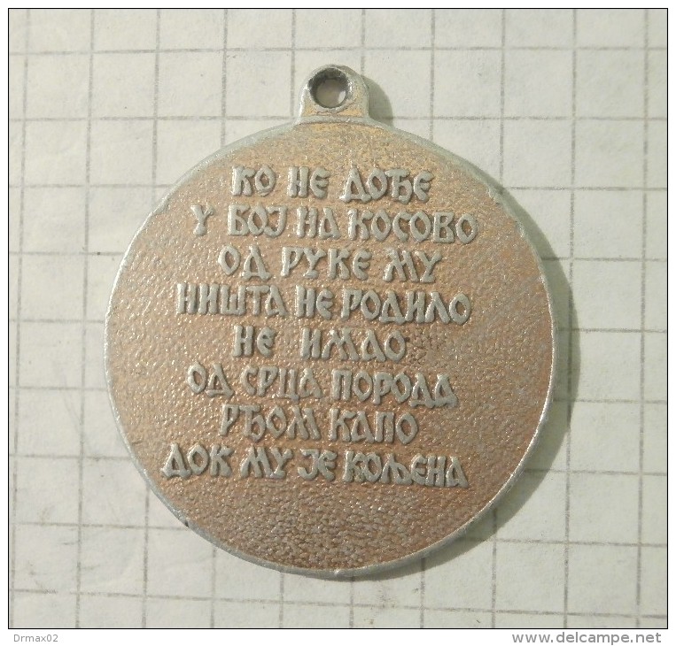 MEDAL PLAQUE Jubilee 600 Years - BATTLE OF KOSOVO 1389 -1989 (ONLY UNITY SAVES THE SERBS) - Before 1871