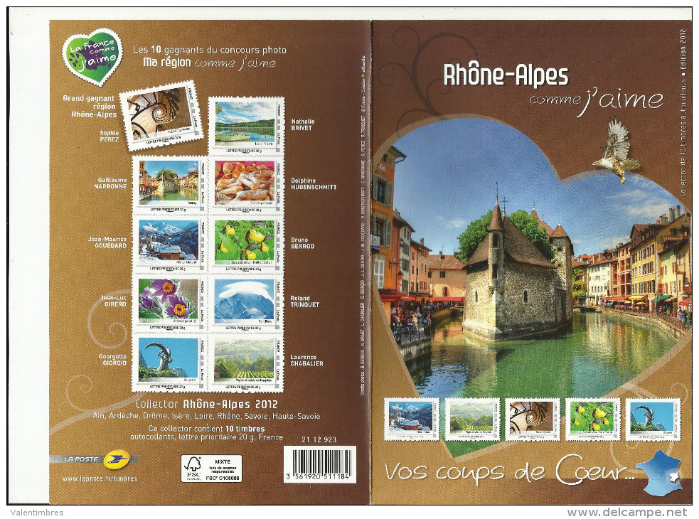 France Collector 2012 **Rhône Alpes Bouquetin Vignes Beaujolais Annecy Anémone Méribel Mont Blanc - Collectors