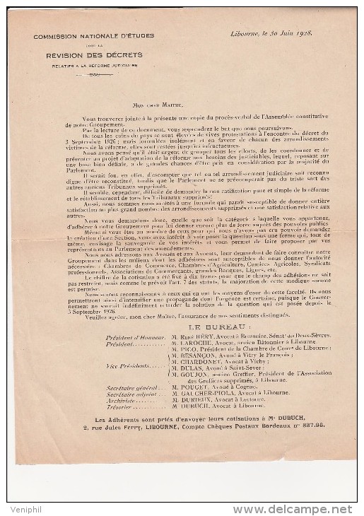 PROPOSITION DE LOI COMMISSION D'ETUDES POUR LA REVISION DES DECRETS RELATIFS A LA REFORME JUDICIAIRE -1928 - Wetten & Decreten