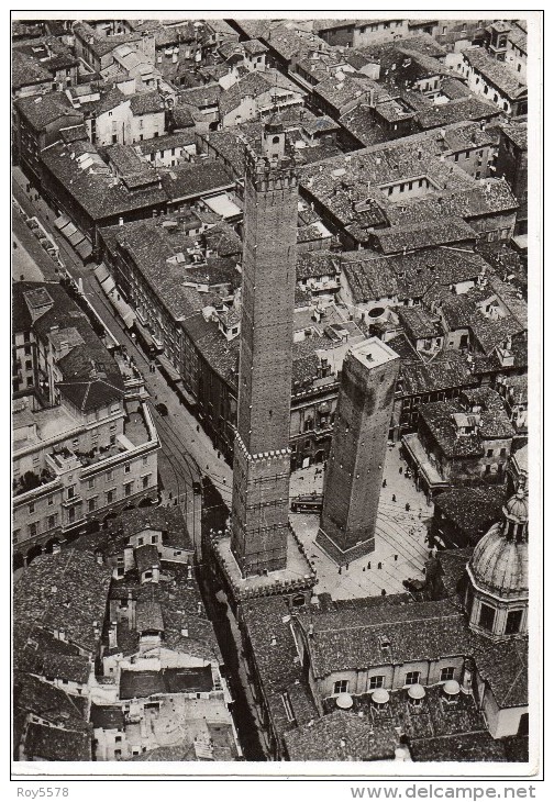 Emilia Romagna-bologna Torre Degli Asinelli E Della Garisenda Particolare(vedi Retro Cart.ferrania)veduta Aerea 1938 - Bologna