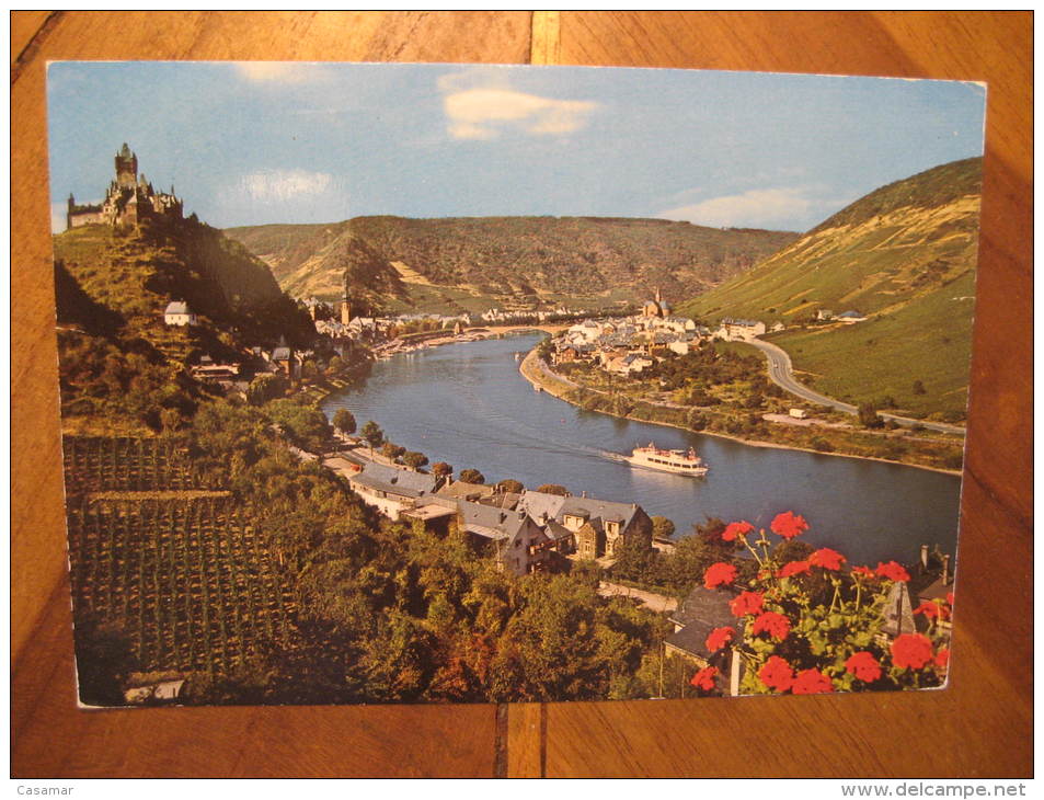 Cochem Mosel Trier 1975 To Zurich Switzerland Germany Ferry River Ship Maritime Post Card - Ferries