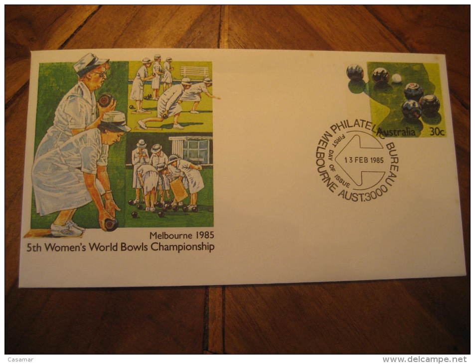 Melbourne 1985 Bowl Bowls Bowling Women World Championships Postal Stationery Cover Australia - Petanca