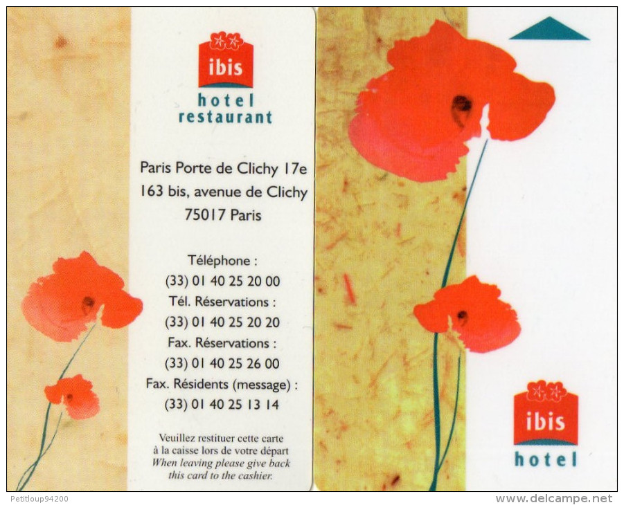 2 CLES D'HOTEL  HOTEL IBIS - Hotel Key Cards