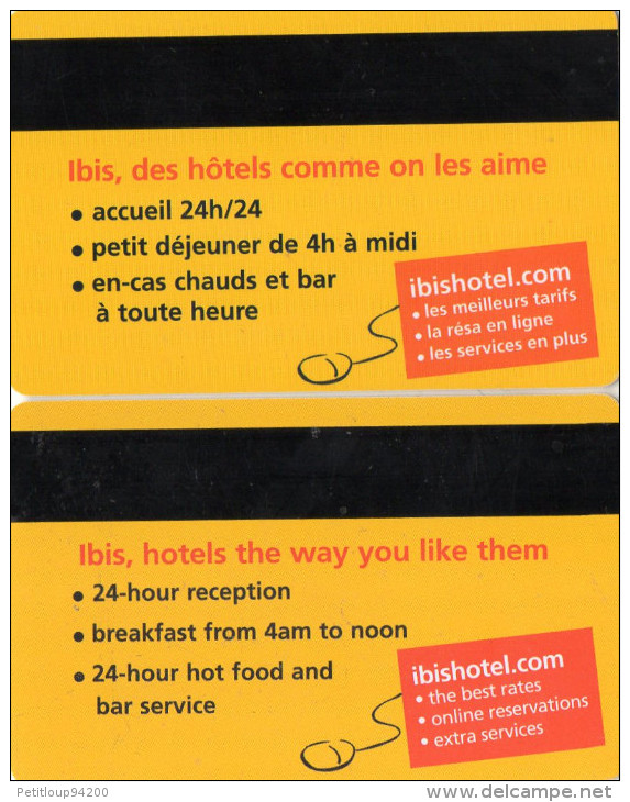 2 CLES D'HOTEL HOTEL IBIS - Hotel Key Cards