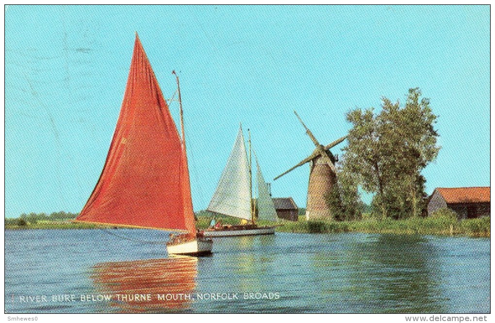 Postcard - Oby Windmill, Norfolk Broads. 1-30-02-10 - Windmills