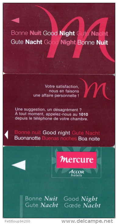 3 CLES D'HOTEL ACCOR  Mercure - Hotel Key Cards