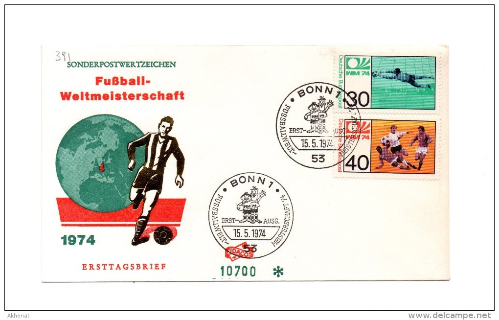 MK391 - GERMANIA , FDC 15/5/1974  Calcio - 1974 – Germania Ovest