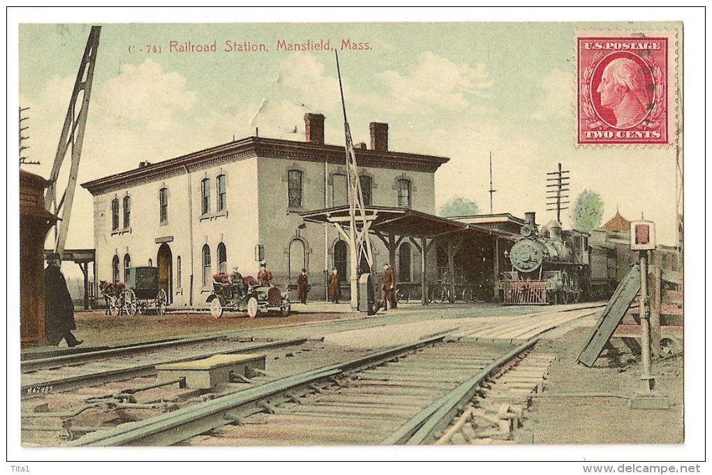 S3346 - Railroad Station. Mansfield " Train - Voiture - Calèche) - Autres & Non Classés