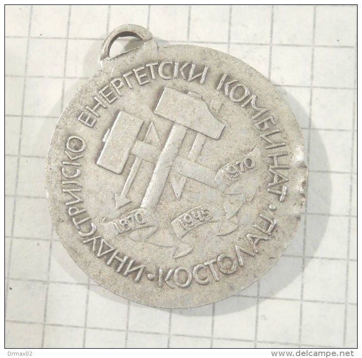 MEDAL PLAQUE 1970 - DWARF Mining And Thermal Power Plants KOSTOLAC (Serbia)/ Miner Mineur MEDAILLE - Trucks