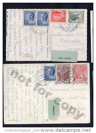LUXEMBOURG AIR MAIL 1966 TWO POSTCARDS TO URUGUAY RARE DESTINY - Other & Unclassified