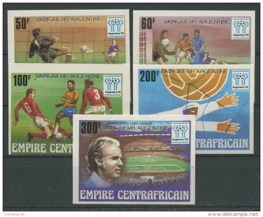 Zentralafrikanische Republik 1978 Fußball-WM 600/04 B Geschnitten Postfrisch - Central African Republic