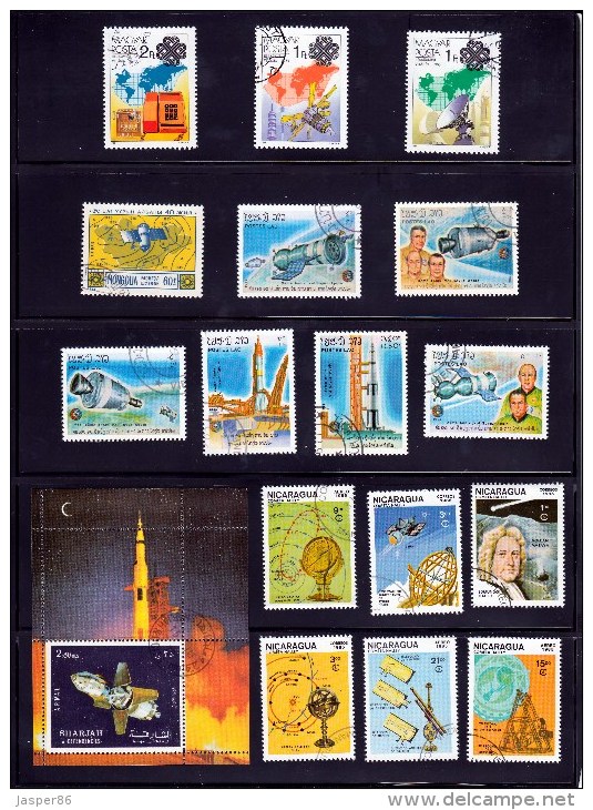 SPACE Comet Spaceship Apollo Rocket,.. Large COLLECTION Souvenir Sheets, Minisheets, Stamps ++