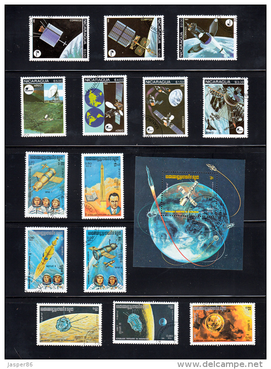 SPACE Comet Spaceship Apollo Rocket,.. Large COLLECTION Souvenir Sheets, Minisheets, Stamps ++