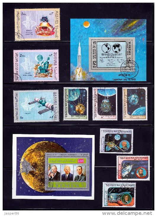 SPACE Comet Spaceship Apollo Rocket,.. Large COLLECTION Souvenir Sheets, Minisheets, Stamps ++