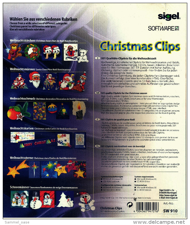 Christmas Clips Software - 501 Weihnachts-ClipArts Von Sigel - Autres & Non Classés