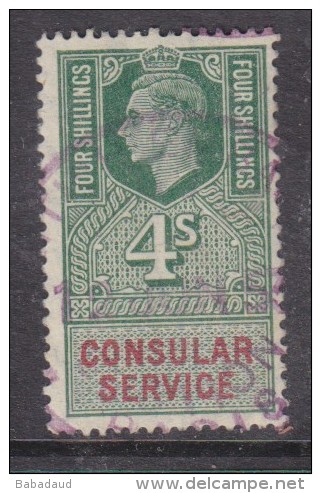 Great Briain, George VI Revenue:  4/= CONSULAR SERVICE Used - Fiscali