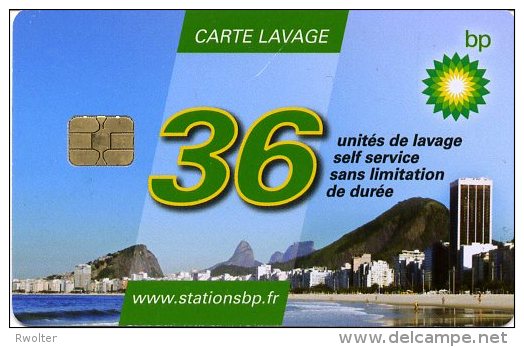 @+ Carte De Lavage BP  France - 36 UNITES - Plage Du Brésil - Car Wash