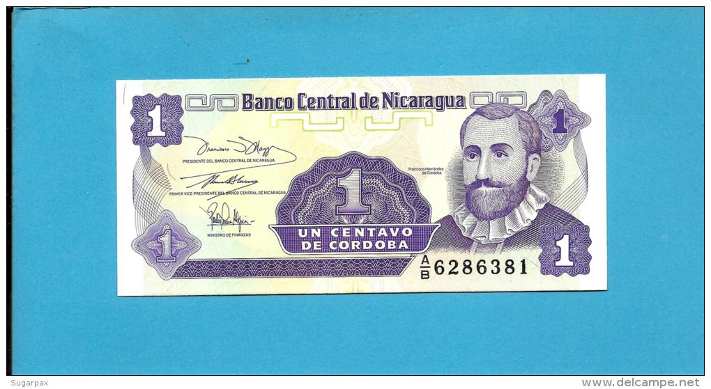 NICARAGUA - 1 Centavo - ND ( 1991 )  - P 167 - UNC. - Serie A/B - 2 Scans - Nicaragua