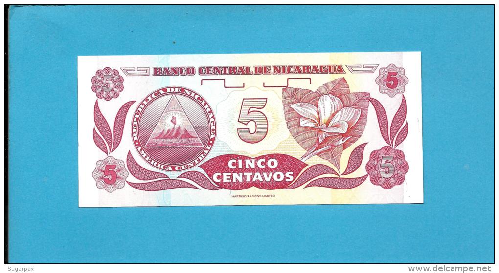 NICARAGUA - 5 Centavos - ND ( 1991 )  - P 168 - UNC. - Serie A/D - 2 Scans - Nicaragua